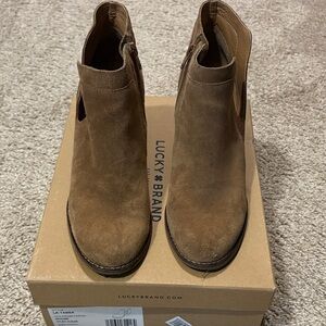Lucky Brand Brown Suede Ankle Wedges